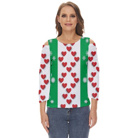 Christmas-05 Cut Out Wide Sleeve Top by nateshop