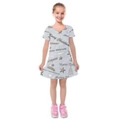 Christmas Kids  Short Sleeve Velvet Dress by nateshop