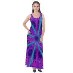 Wallpaper Tie Dye Pattern Sleeveless Velour Maxi Dress by Wegoenart