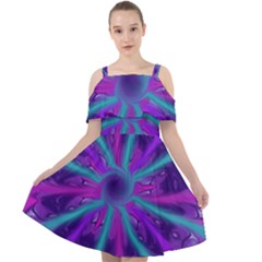 Wallpaper Tie Dye Pattern Cut Out Shoulders Chiffon Dress by Wegoenart