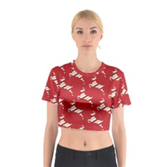 Christmas-merry christmas Cotton Crop Top