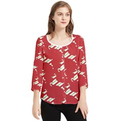 Christmas-merry christmas Chiffon Quarter Sleeve Blouse