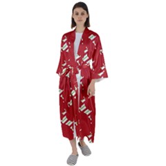 Christmas-merry Christmas Maxi Satin Kimono by nateshop
