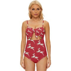 Christmas-merry Christmas Knot Front One-piece Swimsuit by nateshop