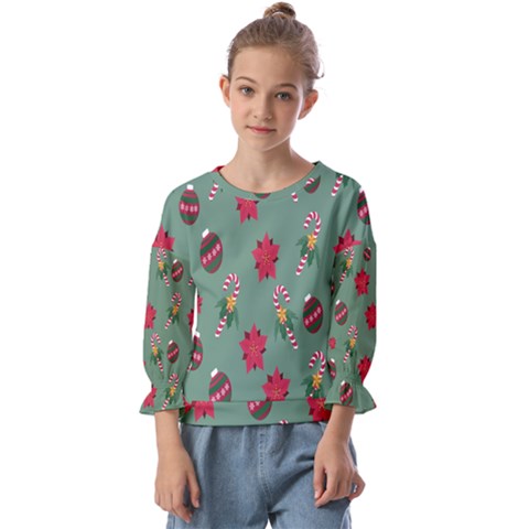 Cute ,merry Christmas Kids  Cuff Sleeve Top by nateshop