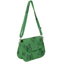 Green Nature Pattern Saddle Handbag