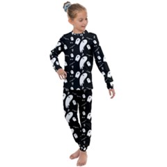 Ghost Background Halloween Kids  Long Sleeve Set 