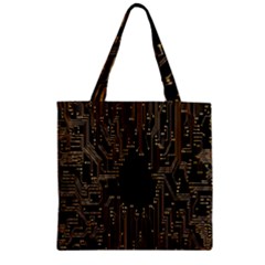 Circuit-board Zipper Grocery Tote Bag by nateshop