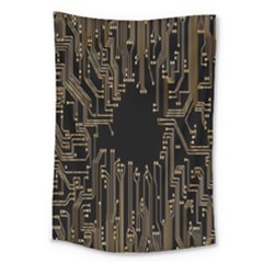Circuit-board Large Tapestry by nateshop