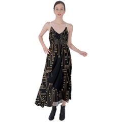 Circuit-board Tie Back Maxi Dress by nateshop