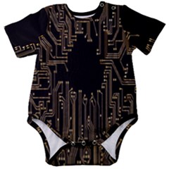 Circuit-board Baby Short Sleeve Onesie Bodysuit by nateshop