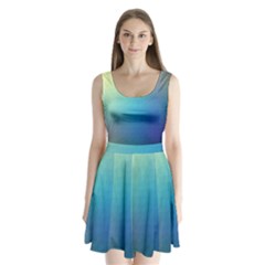 Color Split Back Mini Dress 