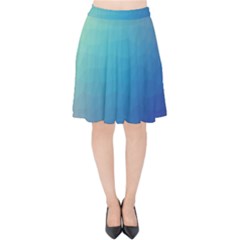 Color Velvet High Waist Skirt