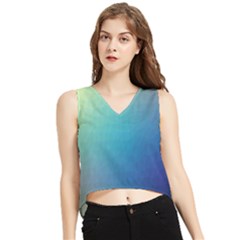 Color V-neck Cropped Tank Top by nateshop