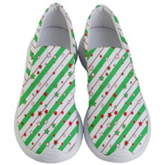 Christmas Xmas Green Stars Background Star Women s Lightweight Slip Ons by Wegoenart