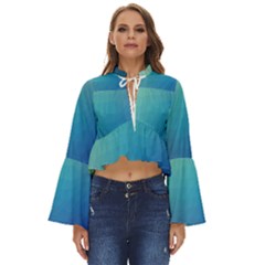 Color Boho Long Bell Sleeve Top