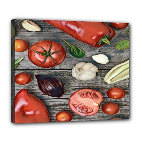 Bell Peppers & Tomatoes Deluxe Canvas 24  X 20  (stretched) by ConteMonfrey