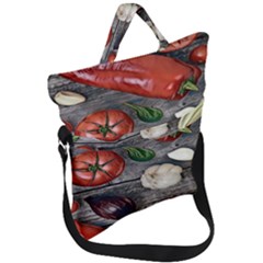 Bell Peppers & Tomatoes Fold Over Handle Tote Bag by ConteMonfrey