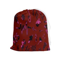 Doodles Maroon Drawstring Pouch (xl) by nateshop