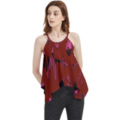 Doodles Maroon Flowy Camisole Tank Top