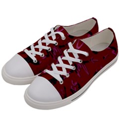 Doodles Maroon Men s Low Top Canvas Sneakers by nateshop