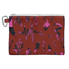 Doodles Maroon Canvas Cosmetic Bag (xl) by nateshop