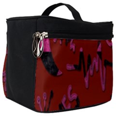 Doodles Maroon Make Up Travel Bag (big) by nateshop