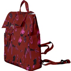 Doodles Maroon Buckle Everyday Backpack by nateshop