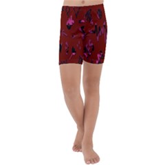 Doodles Maroon Kids  Lightweight Velour Capri Yoga Leggings by nateshop