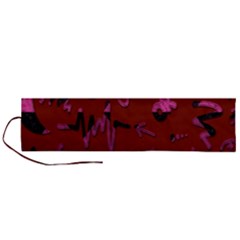 Doodles Maroon Roll Up Canvas Pencil Holder (l) by nateshop