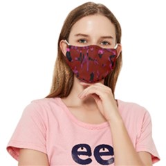 Doodles Maroon Fitted Cloth Face Mask (adult) by nateshop
