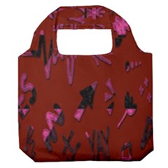 Doodles Maroon Premium Foldable Grocery Recycle Bag by nateshop