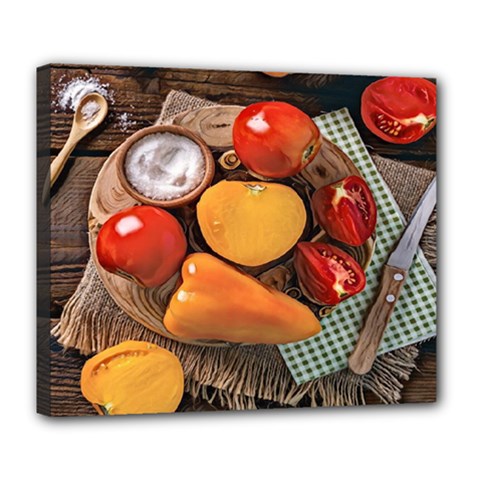 Tomatoes And Bell Pepper - Italian Food Deluxe Canvas 24  X 20  (stretched) by ConteMonfrey