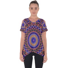 Mandala Kaleidoscope Background Cut Out Side Drop Tee by Wegoenart