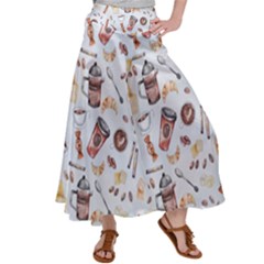 Coffee Coffeemania Caffeine Satin Palazzo Pants