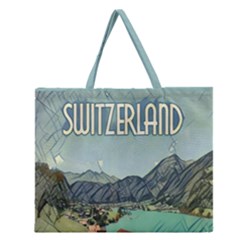 Lake Lungern - Switzerland Zipper Large Tote Bag by ConteMonfrey