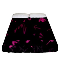 Doodles-black Fitted Sheet (queen Size) by nateshop
