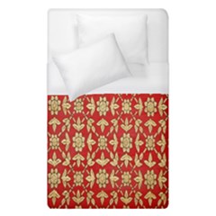 Gold-red Flower Duvet Cover (single Size) by nateshop