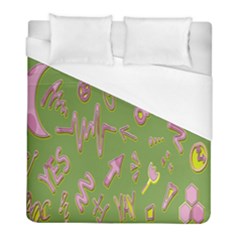 Green Yes Pink Duvet Cover (full/ Double Size)