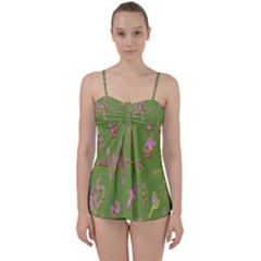 Green Yes Pink Babydoll Tankini Set by nateshop