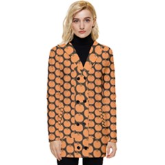 Cute Pumpkin Black Small Button Up Hooded Coat  by ConteMonfrey