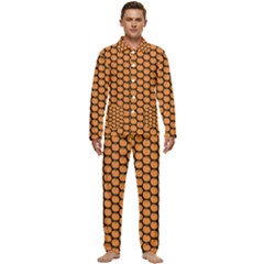 Cute Pumpkin Black Small Men s Long Sleeve Velvet Pocket Pajamas Set by ConteMonfrey