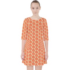 Cute Pumpkin Small Quarter Sleeve Pocket Dress