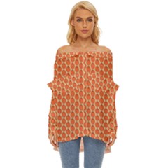 Cute Pumpkin Small Off Shoulder Chiffon Pocket Shirt by ConteMonfrey