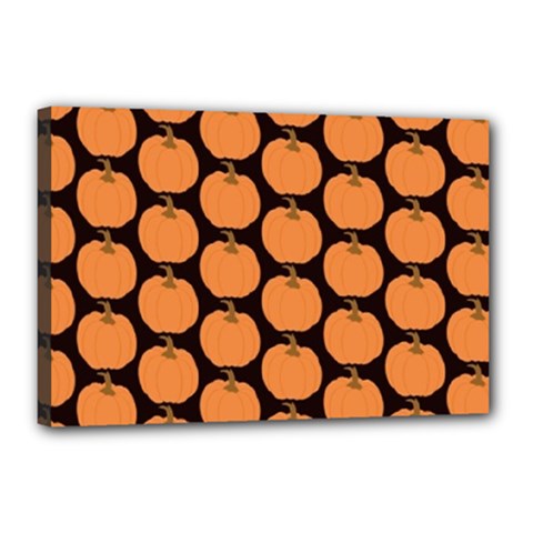 Black And Orange Pumpkin Canvas 18  X 12  (stretched) by ConteMonfrey