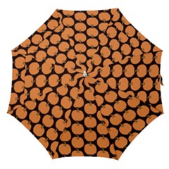 Black And Orange Pumpkin Straight Umbrellas by ConteMonfrey