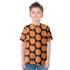 Black And Orange Pumpkin Kids  Cotton Tee