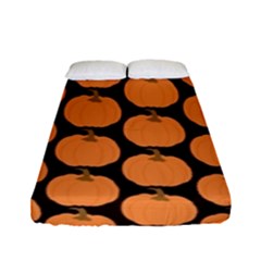 Black And Orange Pumpkin Fitted Sheet (full/ Double Size) by ConteMonfrey