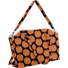 Black And Orange Pumpkin Canvas Crossbody Bag by ConteMonfrey