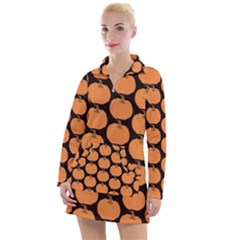 Black And Orange Pumpkin Women s Long Sleeve Casual Dress by ConteMonfrey